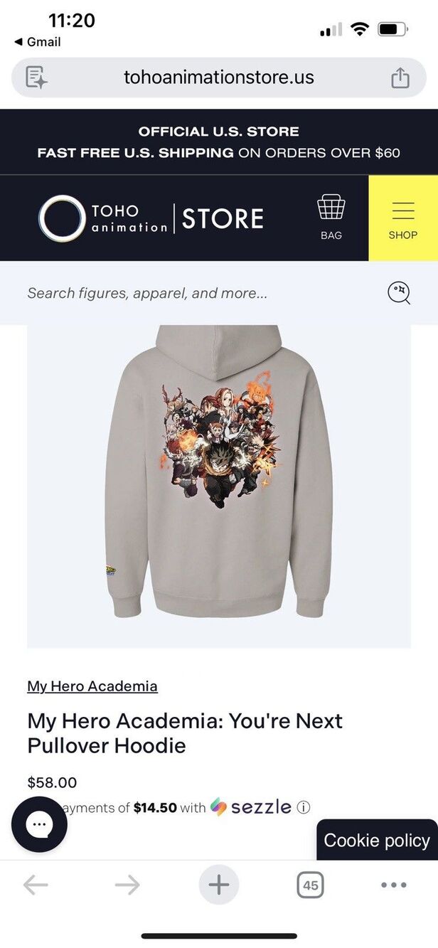 MY HERO ACADEMIA iiZO PULLOVER HOODIE Tan Size Large - Picture 7 of 7
